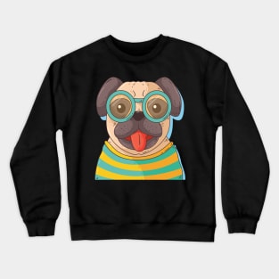 Pug With Glasses Crewneck Sweatshirt